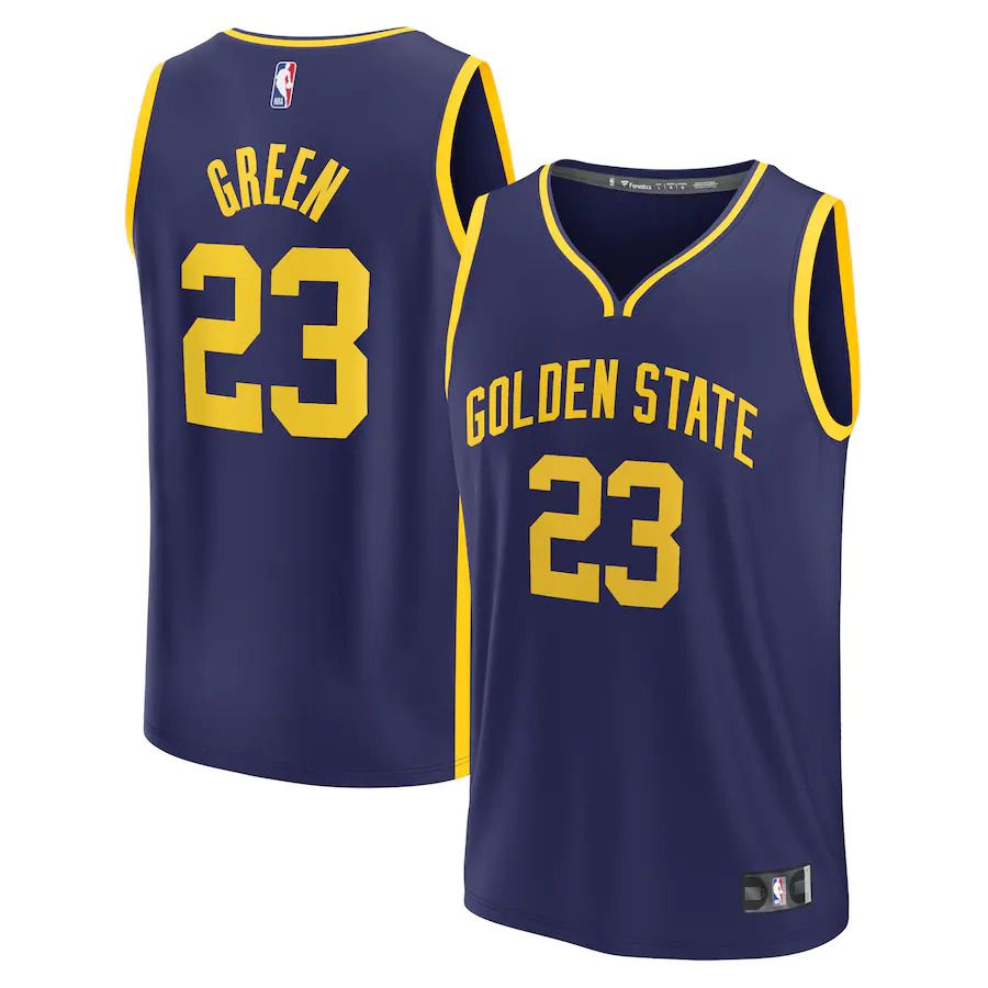 Men Golden State Warriors #23 Draymond Green Fanatics Branded Navy Statement Edition 2022-23 Fast Break Replica Player NBA Jersey->golden state warriors->NBA Jersey